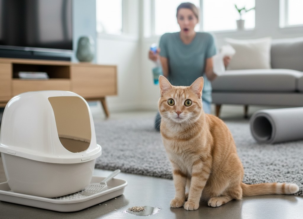 ¿Por qué mi gato es sucio y se hace por fuera de la caja de arena?